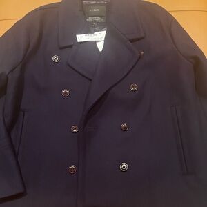 J. Crew NWT Woman’s Double Breasted Peacoat colors Blue & Gray